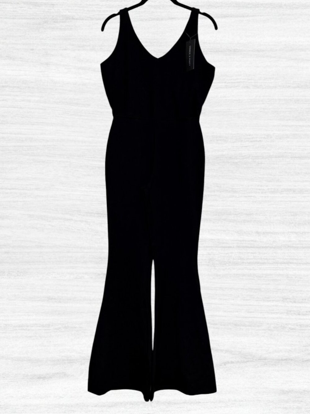 NWT Savage X Fenty Sport Black Flare Jumpsuit Open Back Criss Cross Yoga L